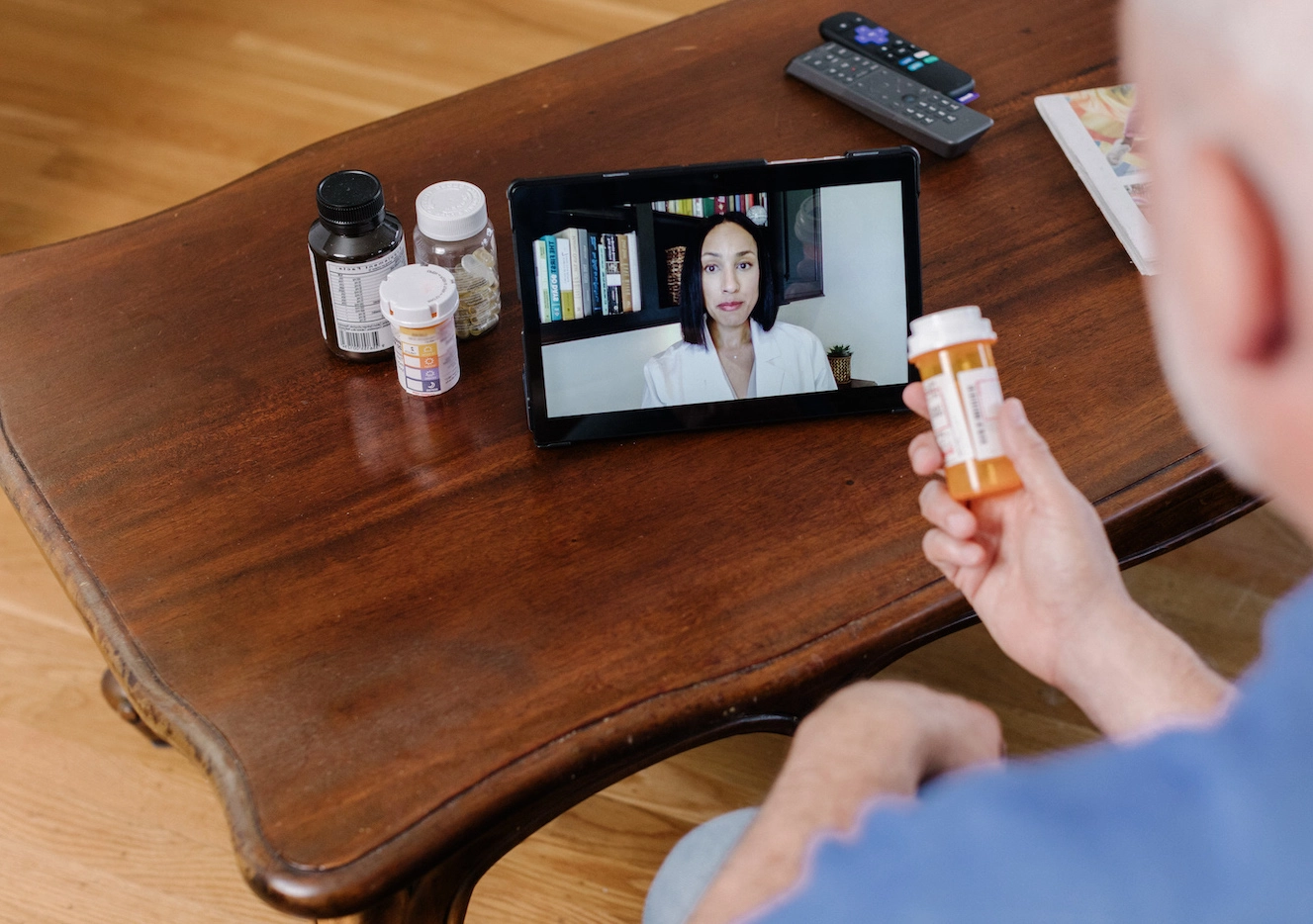 man using Doctor On Demand for online prescriptions